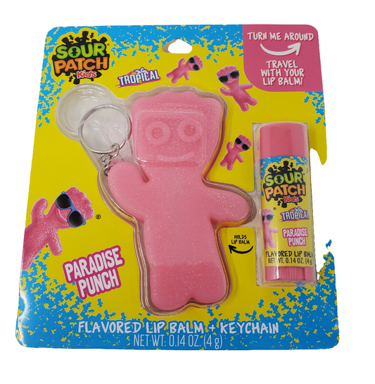 Sour Patch Lip Balm  w/ Key Chain Paradise Punch flavor