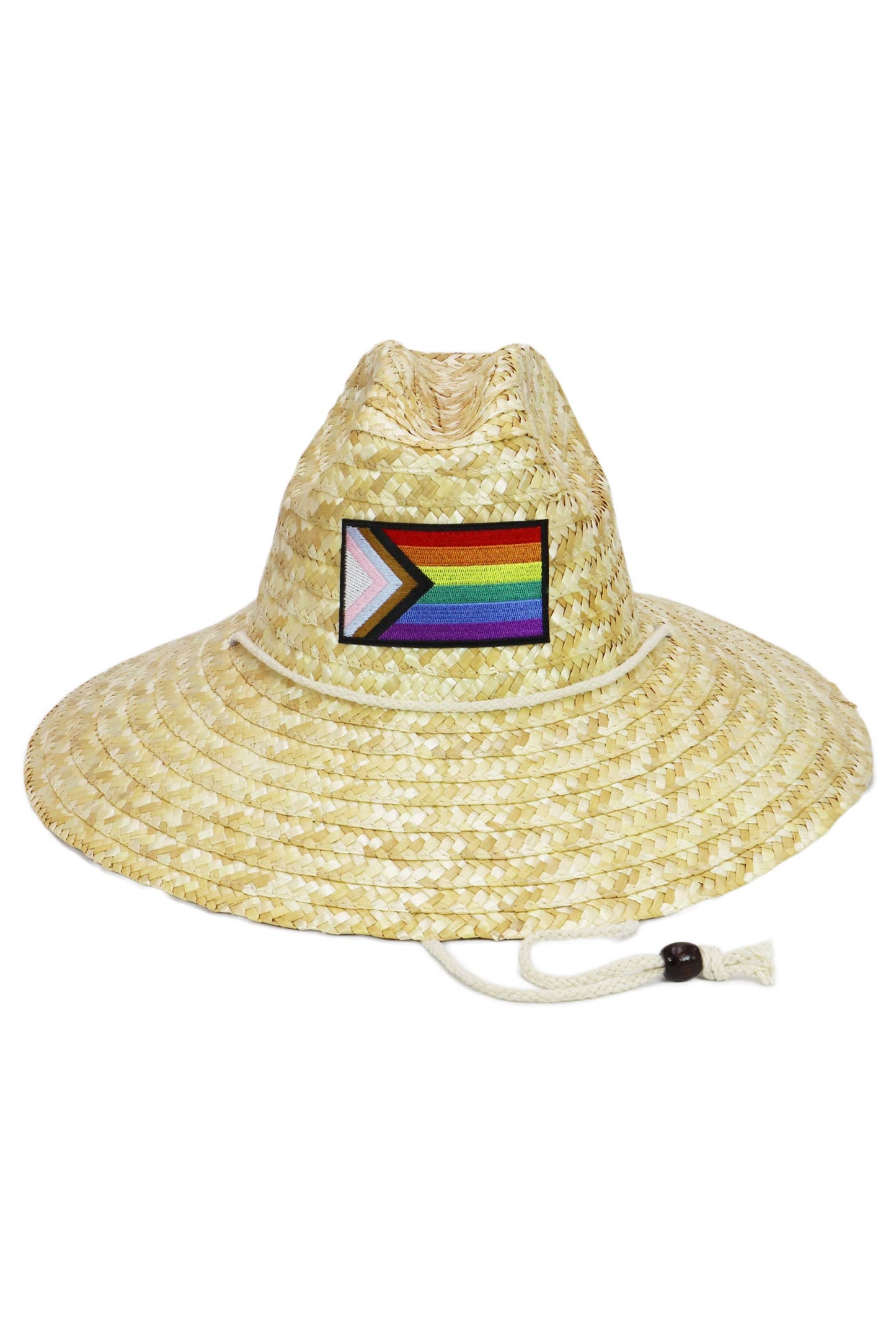 Rainbow Pride Flag Patch Wheat Straw Lifeguard Hat
