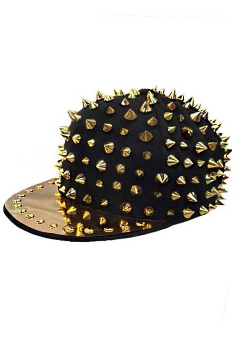 Punk Rock Heavy Metal Studded Snapback: Black/Gold