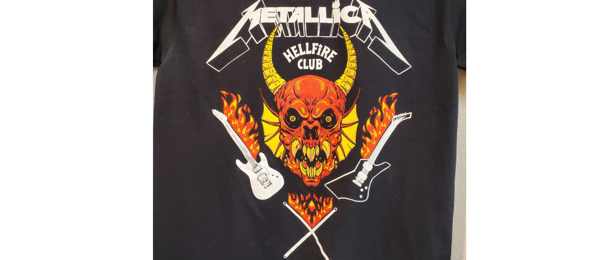 Metallica Hellfire Club Small T-Shirt from Stranger Things