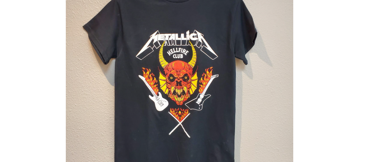 Metallica Hellfire Club Small T-Shirt from Stranger Things