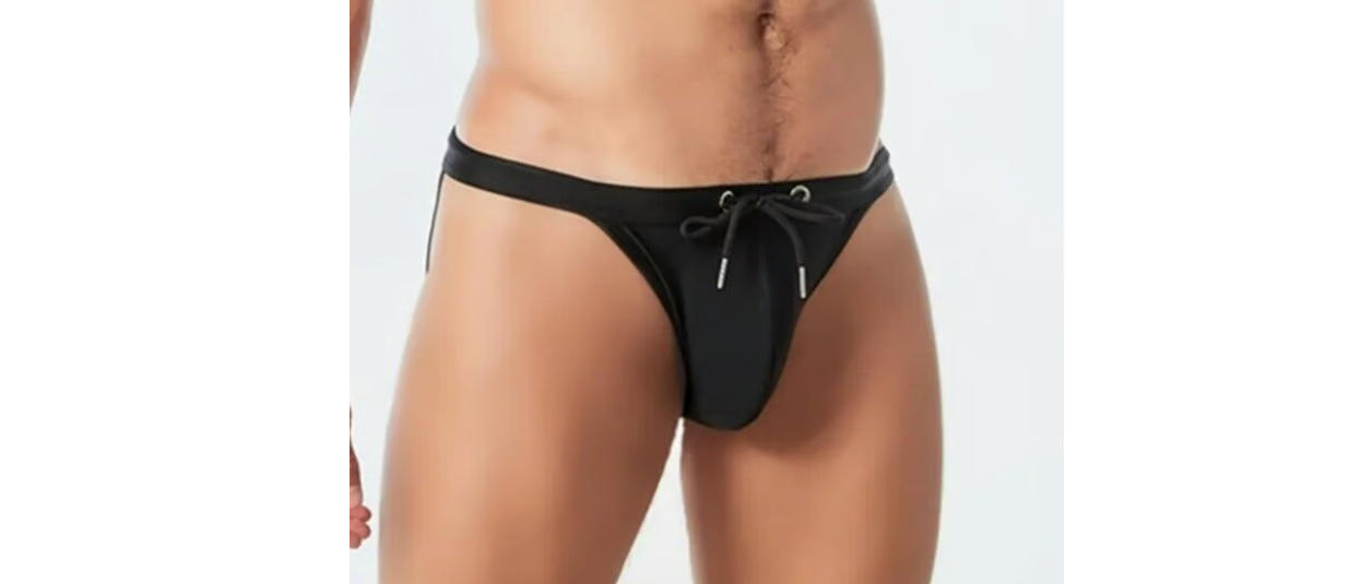 Men Black Bikini Swimsuit by "MIZOK" 34-36