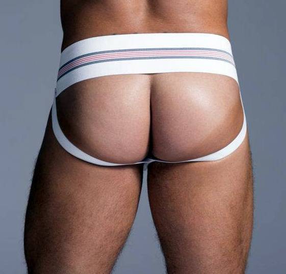 Men's "Karen Space" Old Skool White Jockstrap