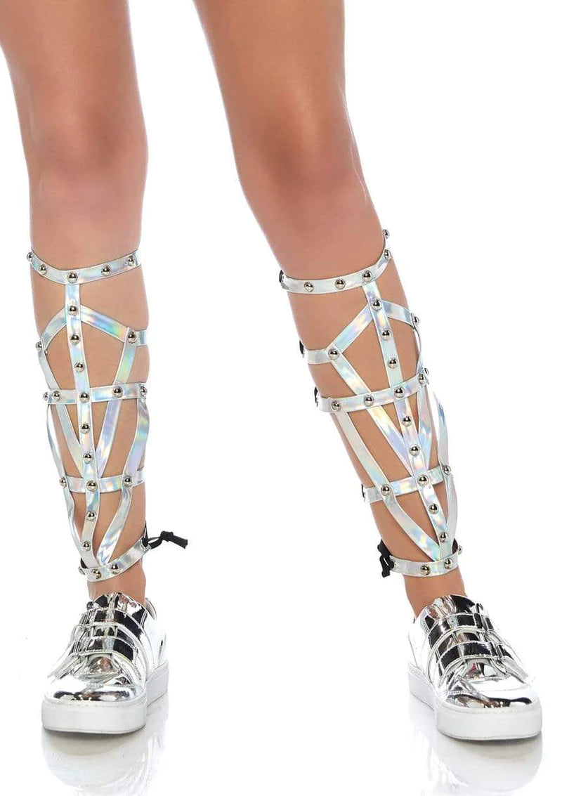 Iridescent Studded Shin Guards One Size fits most