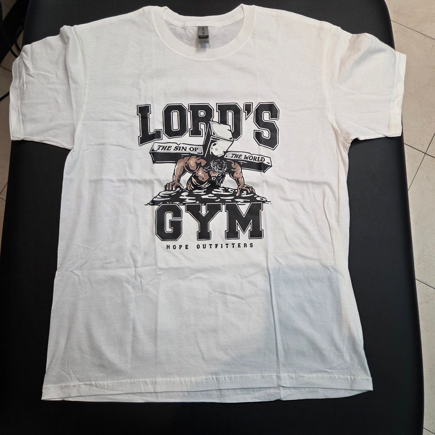 "Lord's Gym-His Pain Your Gain" XL White T shirt
