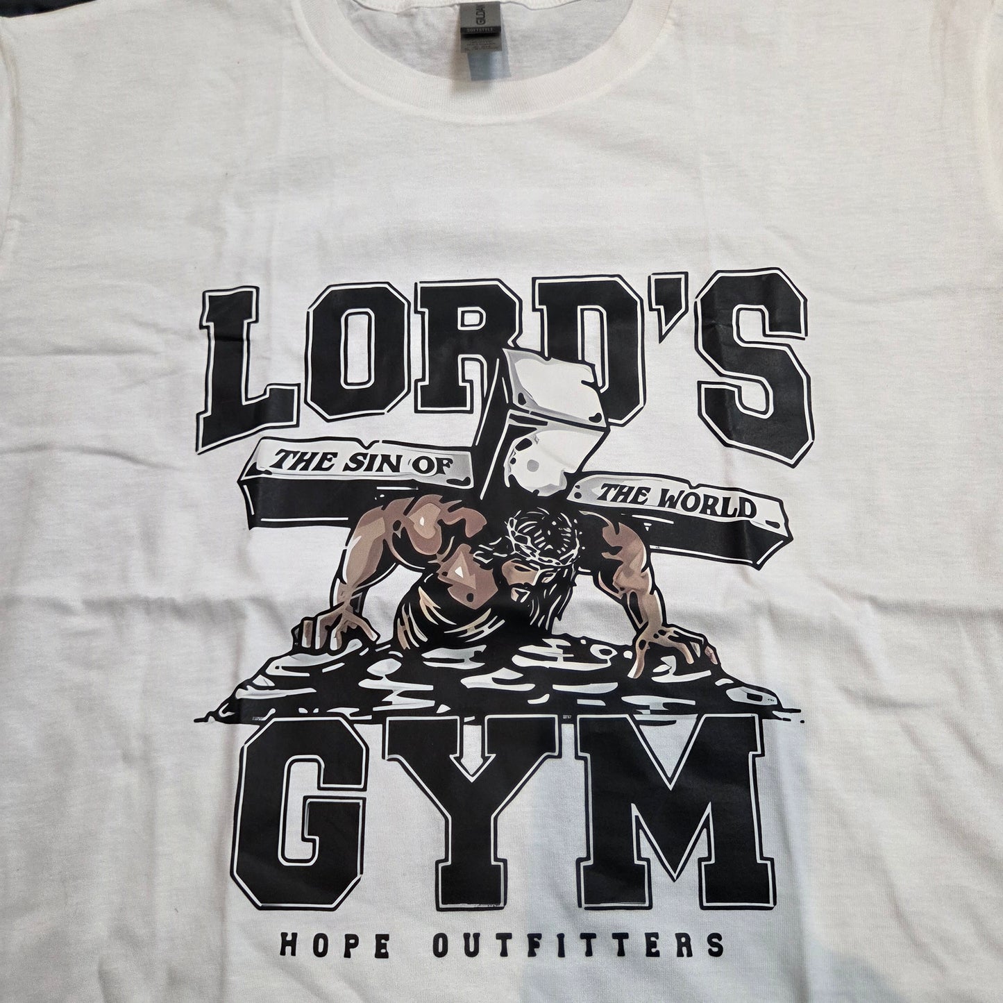 "Lord's Gym-His Pain Your Gain" XL White T shirt